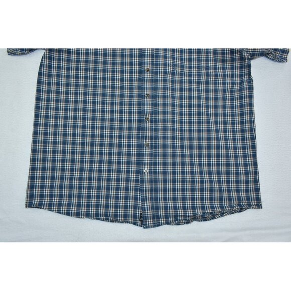 Ariat Pro Series Men's Shirt Size XXLT Navy Blue Plaid Short Sleeve Button Up - Picture 5 of 14